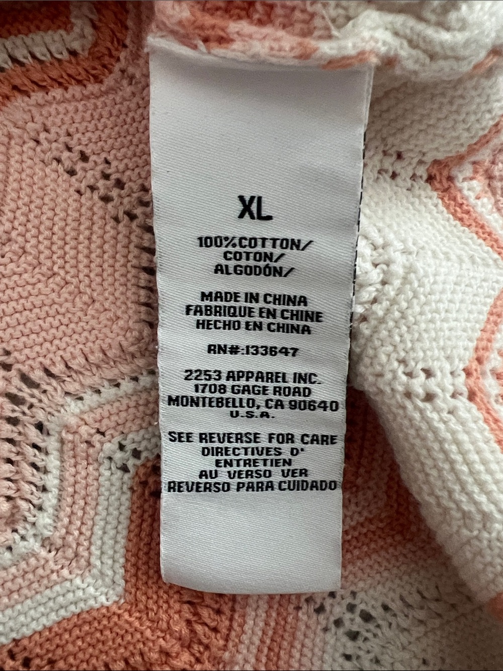 Summer Cotton Peach & Cream Bow Cardigan - Picture 3 of 5